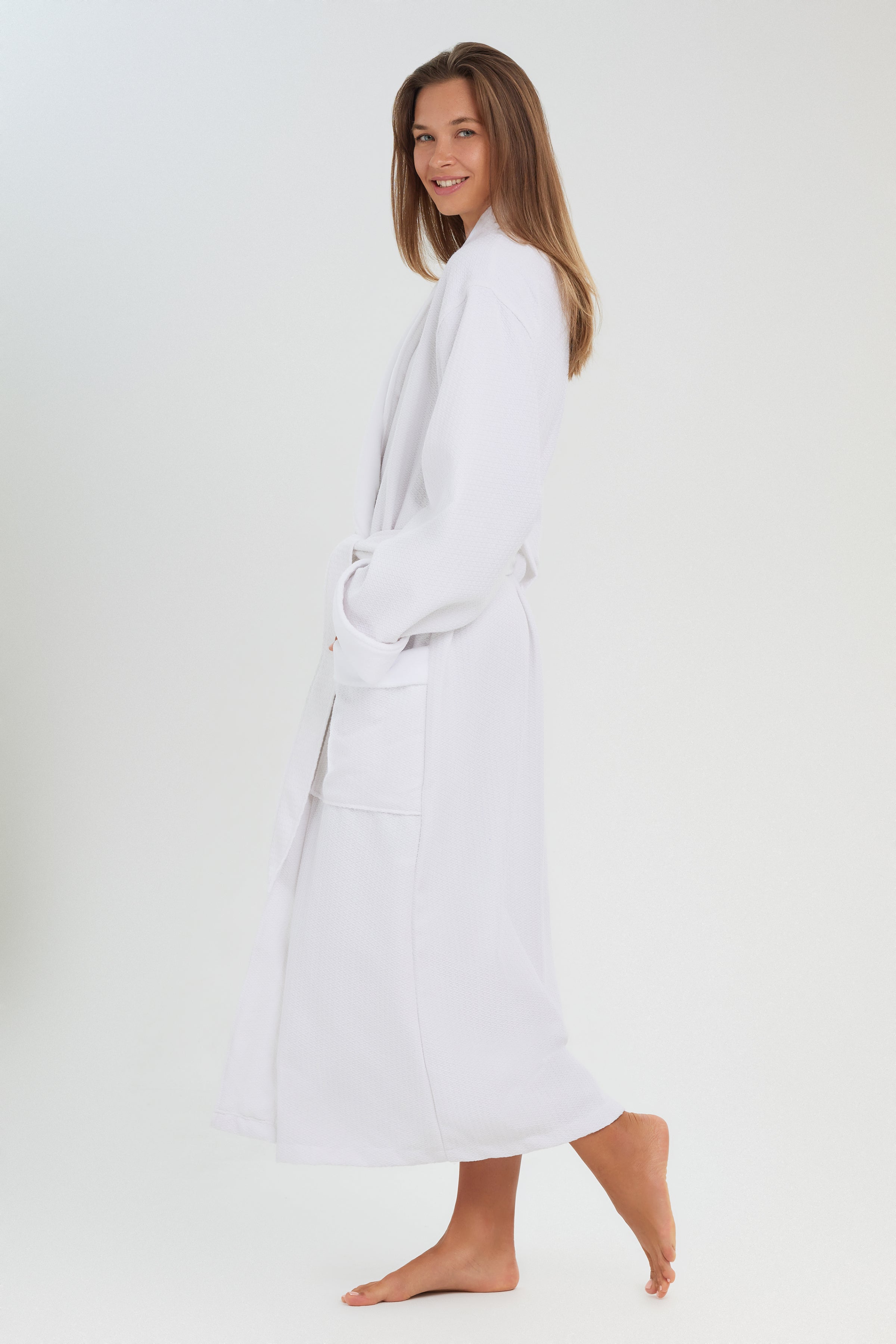 Whispy Robe Diamond Waffle Robe with Plush Accents.