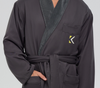 Hotel Overrun Microfiber Shawl Robe Lined in Plush in Charcoal (2XL Only) (With Logo)