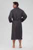 Hotel Overrun Microfiber Shawl Robe Lined in Plush in Charcoal (2XL Only) (With Logo)