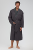 Hotel Overrun Microfiber Shawl Robe Lined in Plush in Charcoal (With Logo)