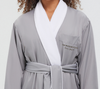 Hotel Overrun Microfiber Shawl Robe Lined in Plush in Grey (With Logo)