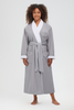 Hotel Overrun Microfiber Shawl Robe Lined in Plush in Grey (With Logo)