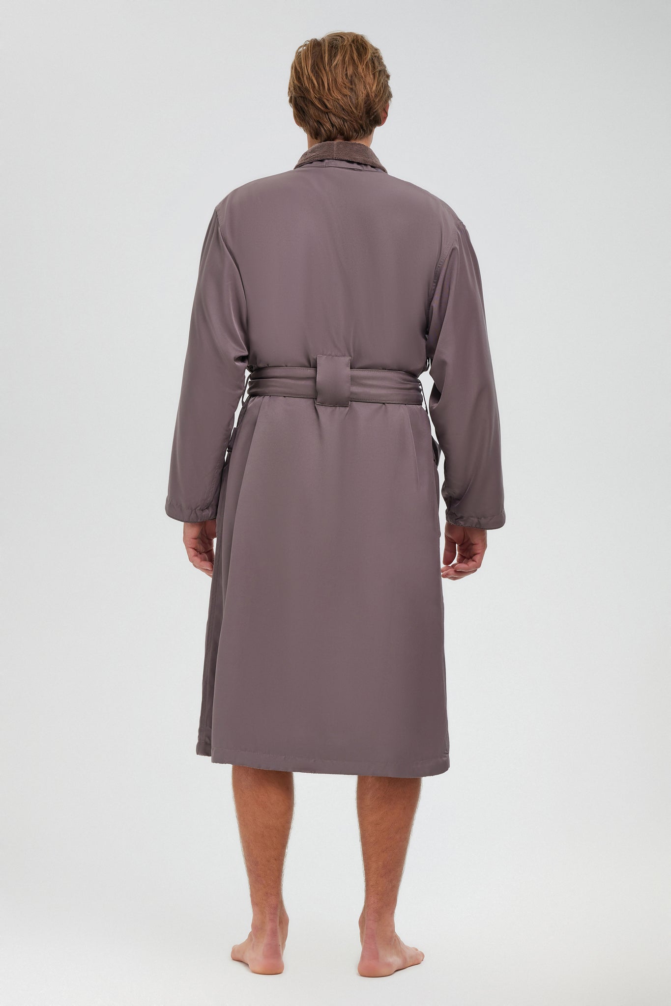 Microfiber Shawl Robe Lined in Plush