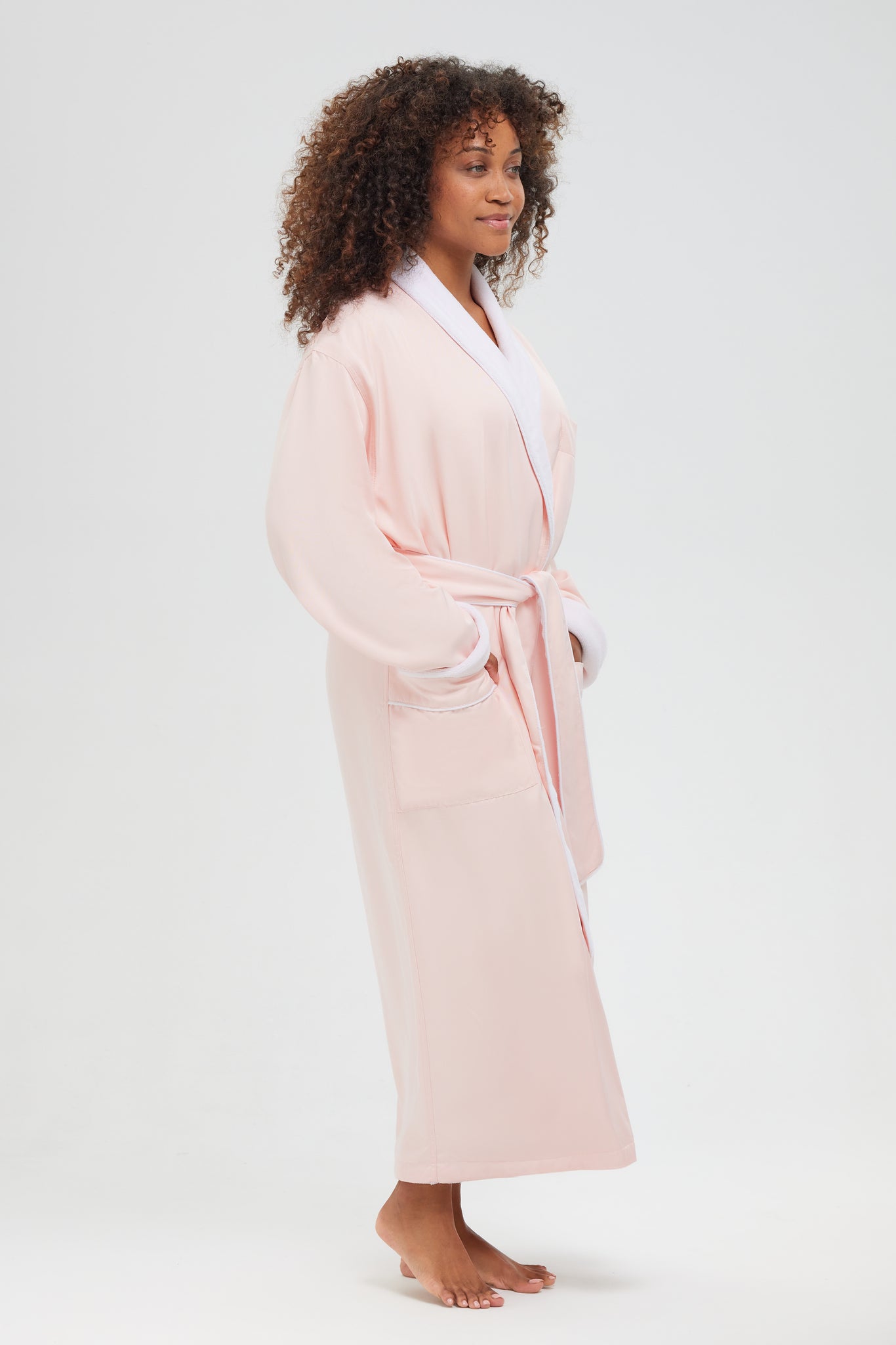 Microfiber Shawl Robe Lined in Plush