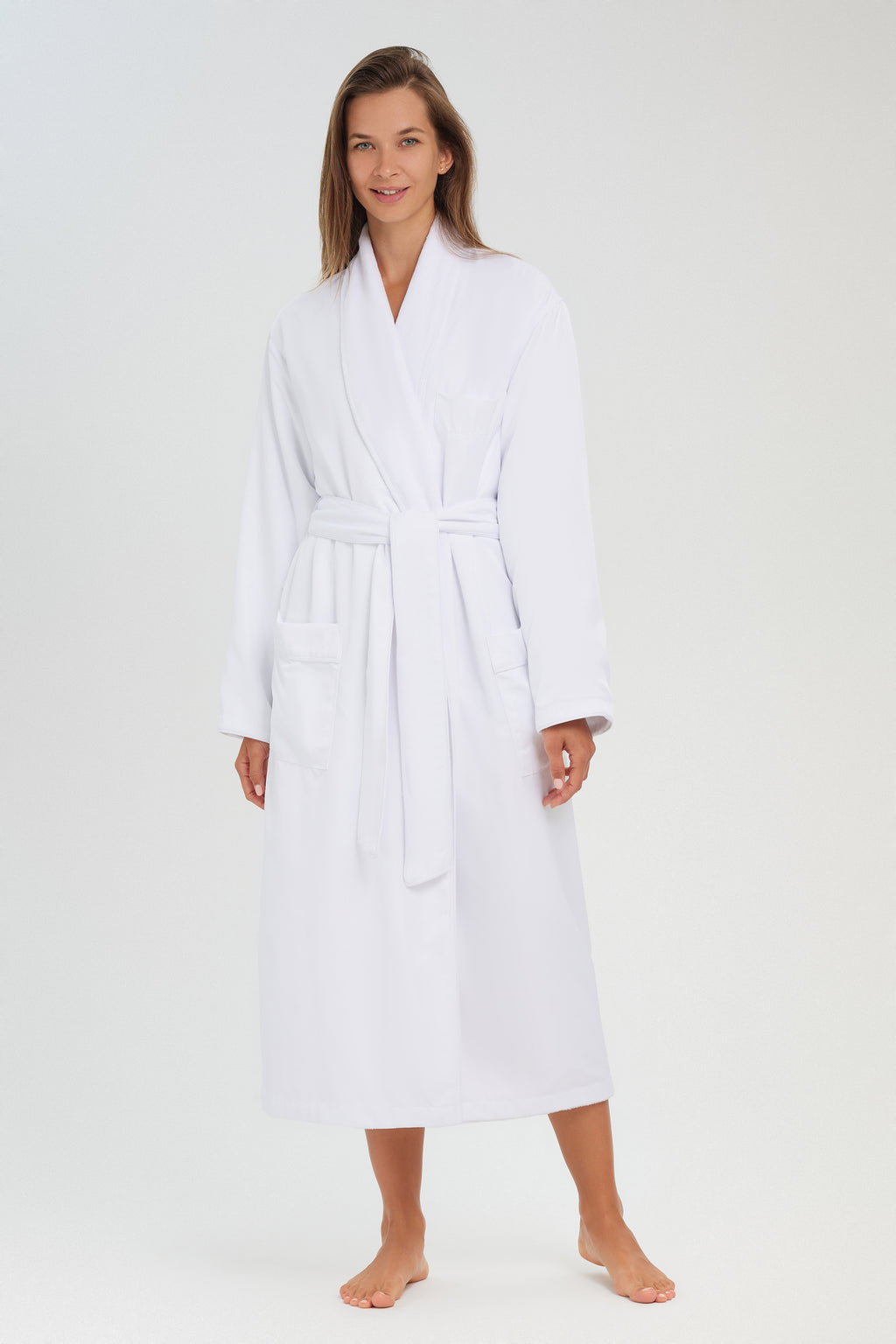 Microfiber Shawl Robe Lined in Plush