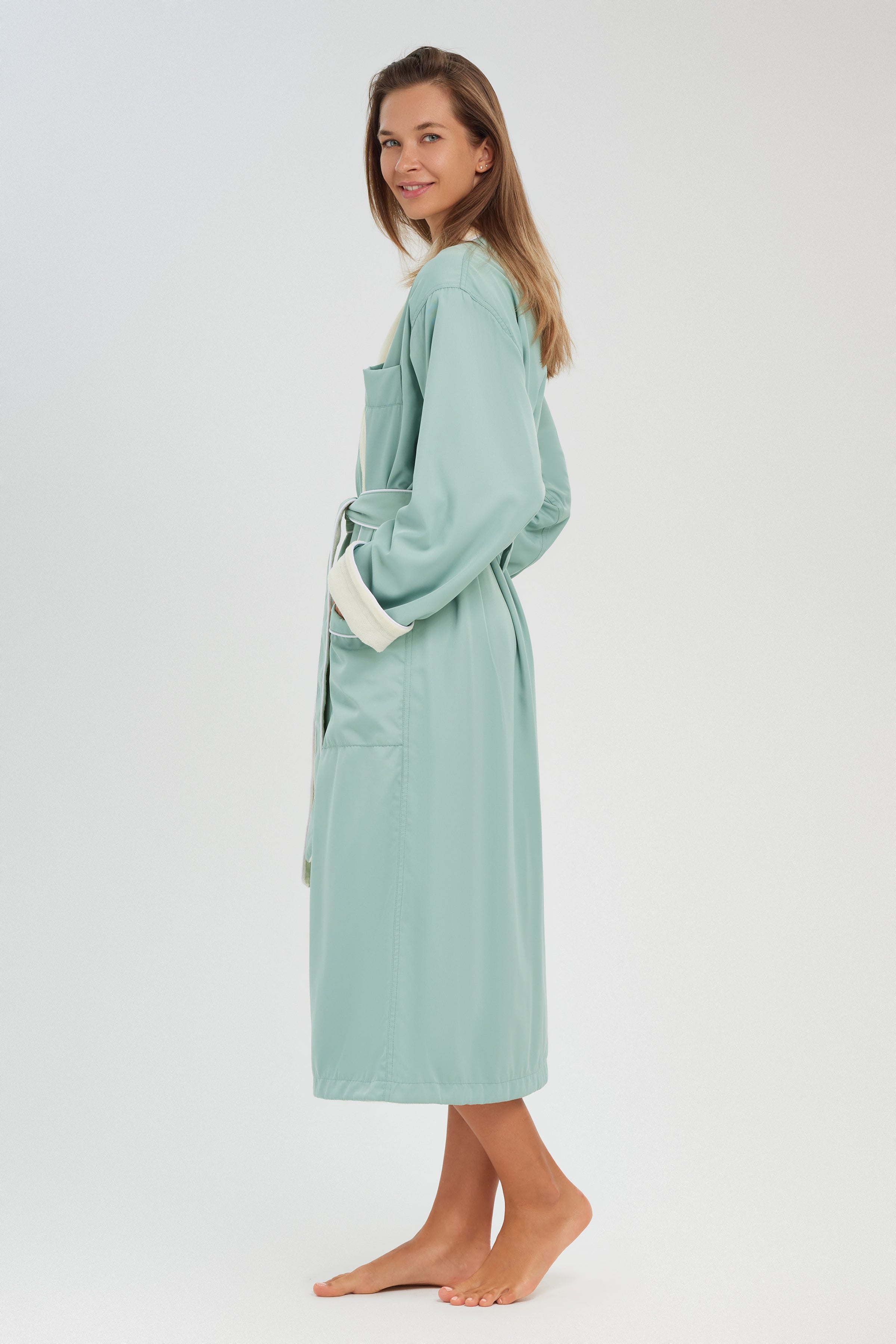Manaweave Robe Microfiber Shawl Robe Lined In Terry