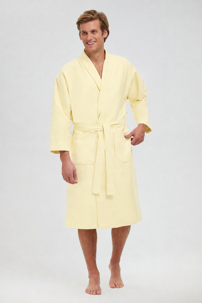 The Chamois Shawl Robe in light yellow (XL only)