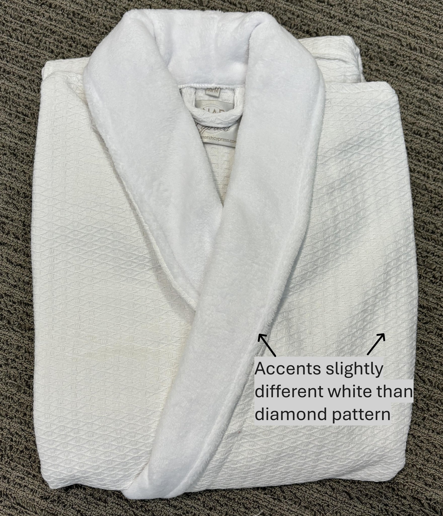 Diamond Waffle Robe with Plush Accents.